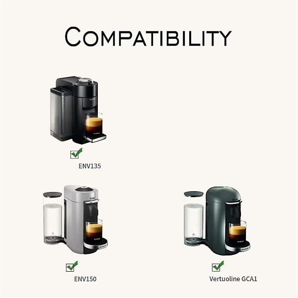 Genopfyldelig kaffekapsel til Vertuoline & Vertuo Pod, 150 ml kaffekapsler til Nes Presso Vertuo kaffemaskine