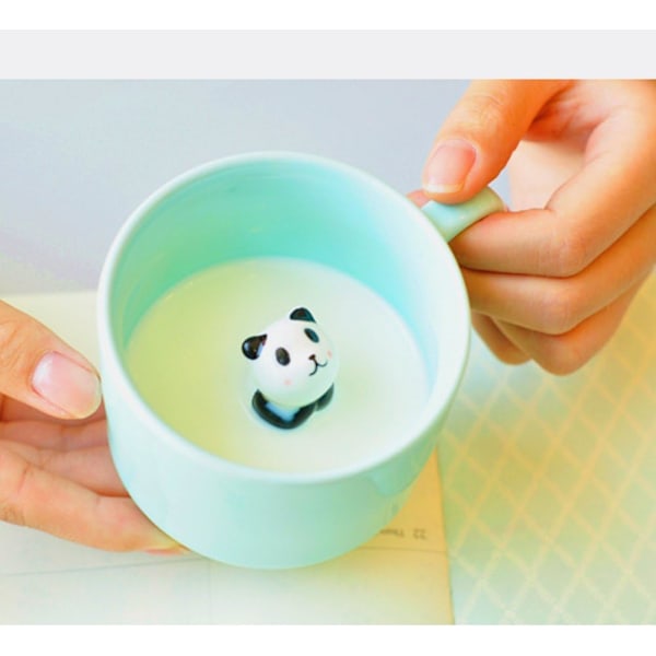 3D Kop med Dyr Inde i Koppen Tegneserie Keramik Figur Teekop til Drenge Piger Børn Kvinder Mænd Kaffe Kop (8 oz Panda)