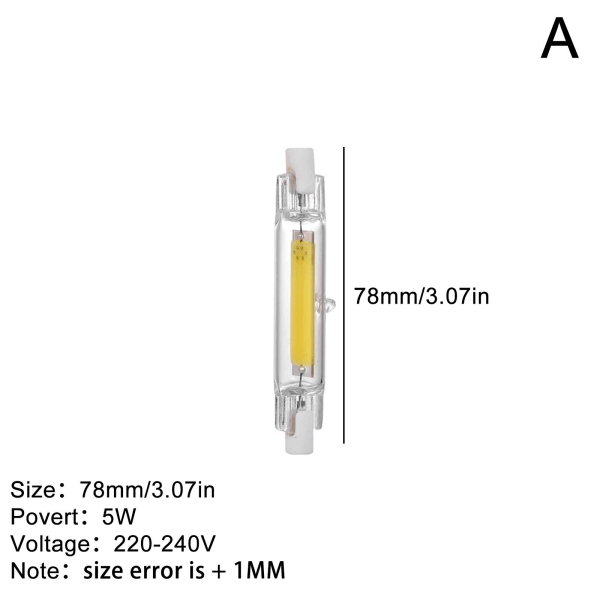 LED R7s COB 78mm 118mm Dimbar glasrör 15W 30W Lampbyt yellowA 78mm