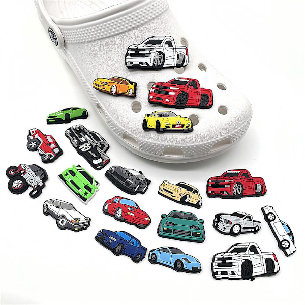 23 stk Biltema Sko Charms til Crocs Clog Sandaler Dekorasjon Tilbehør Gaver