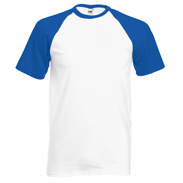 Fruit Of The Loom Herre T-shirt Baseball Korte Ærmer 3XL Hvid/Hvid/Royal Blå 3XL White/Royal Blue