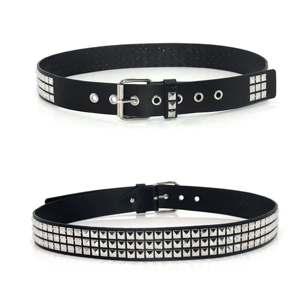 Kvinders Bælte Punk Hardware Jeans Bælte Kvadrat Perler Nitter Bælte Sort B-camel