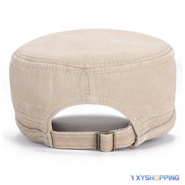 Unisex Herr Army Cap Militär Peak Hat Justerbar Utomhushatt Brown