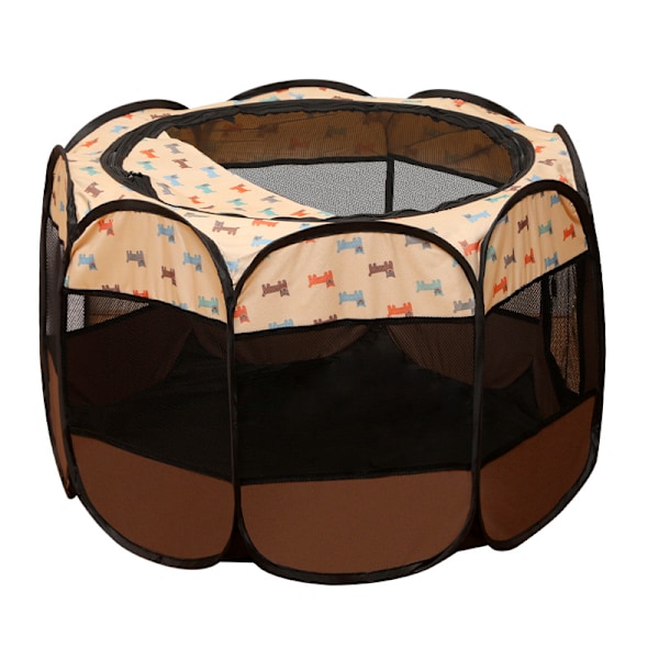 Bærbar sammenklappelig kæledyrstelt Hundebur Kaffe hvalp Kaffe hvalp Kaffe valp L:91*91*58cm