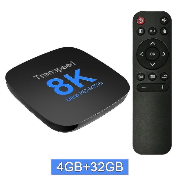 Transpeed Android 13 TV-box Dubbel Wifi Stöd 8k Video Bt5.0+ Rk3528 4k 3d Röst Media Player Set Top Box