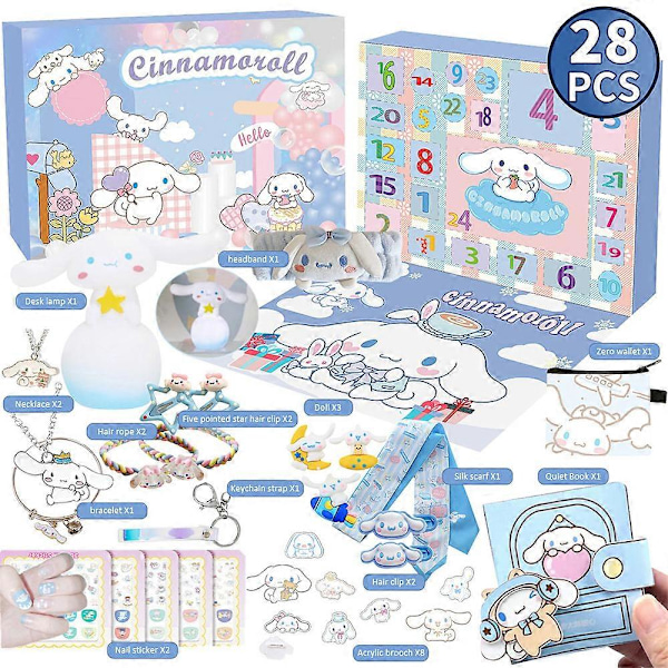 2024 Julkalender med Nedräkning Kuromi My Melody Cinnamoroll Sanrio Leksakstillbehör Barn Flickor Kalender Present Cinnamoroll