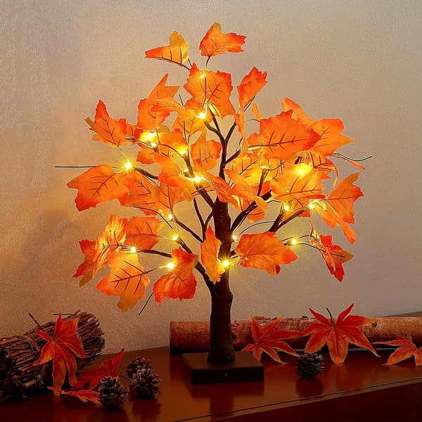 LED Ahorn Træ Dekorative Lys til Efterår Thanksgiving Hjem Bordplade Indretning Maple Tree
