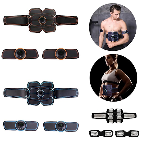 Muskelstimulator, Abs-træner, Abdominal Muscle Toner, Elektroniske toningsbælter, Træningsredskaber til hjemmet black