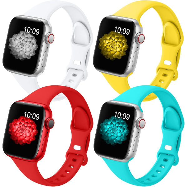 4-pak Slim Band Kompatibel med Apple Watch Band 38mm 40mm