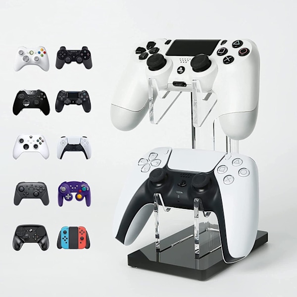 Kontrolholder til spil - Transparent controllerholder - Universal controllerholder til PS5/PS4/Xbox