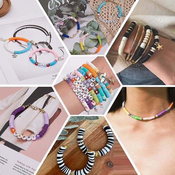 Lera pärlor för att göra armband, lera pärlor kit för att göra smycken till