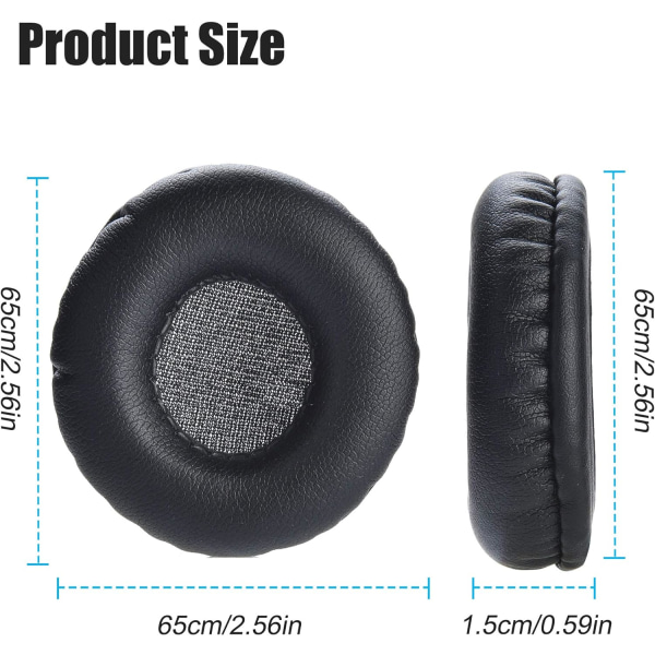 1 par runde øretelefonpuder 65mm, universelle udskiftningspuder