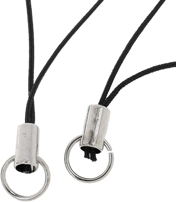 100-pak mobiltelefon-snor med kæde til MP3, USB-flashdrev, nøglering og ID-kortholder - Sort-FA-