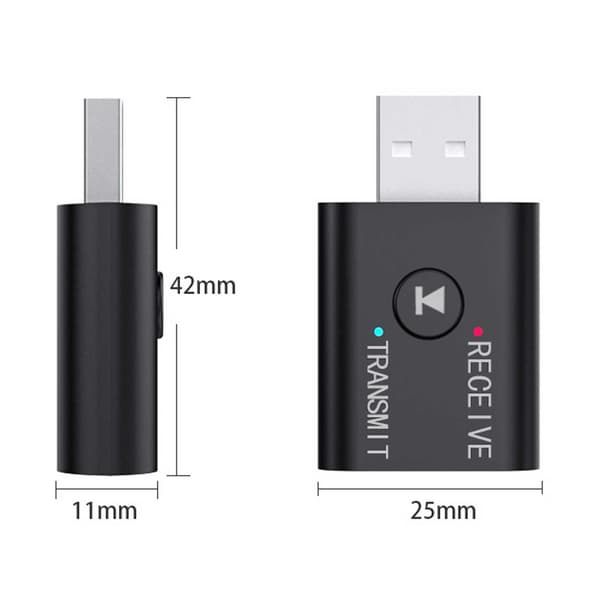 Bluetooth-adapter sender/mottaker for trådløs musikk 3,5 mm AUX svart-FA-
