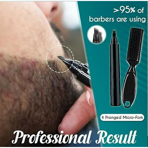 Pencil Beard Filler Blyant Skægfremhæver Vandtæt Overlægsskægsfarve Formningsværktøj Hår Blyant Sort