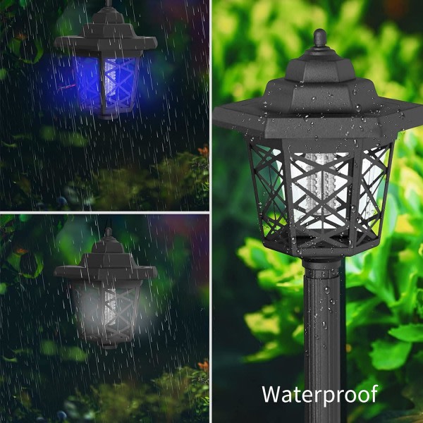 2 stk. Solar Bug Zapper til udendørs brug - Vandtæt LED Solar Myg Zapper til udendørs brug - Solar Powered Mosquito Killer Light Lampa til indendørs og udendørs brug