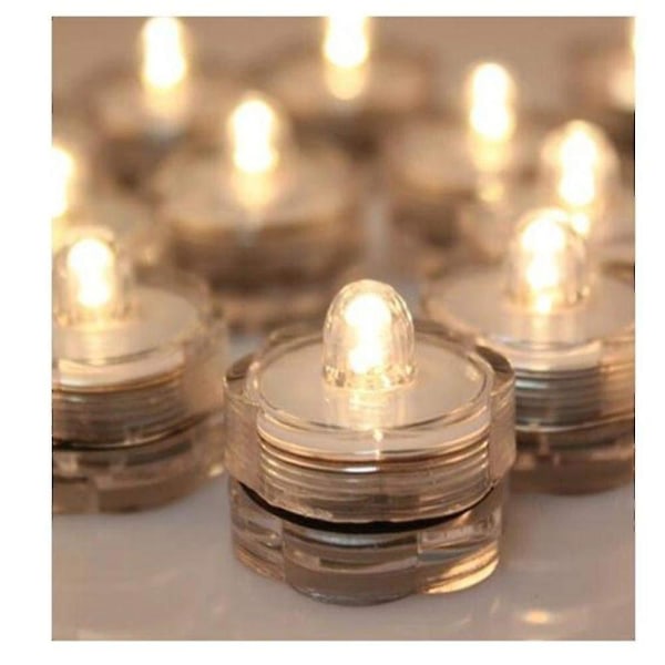 12x LED Vattentäta Nedsänkbara Tealights - Batteridrivna Unde