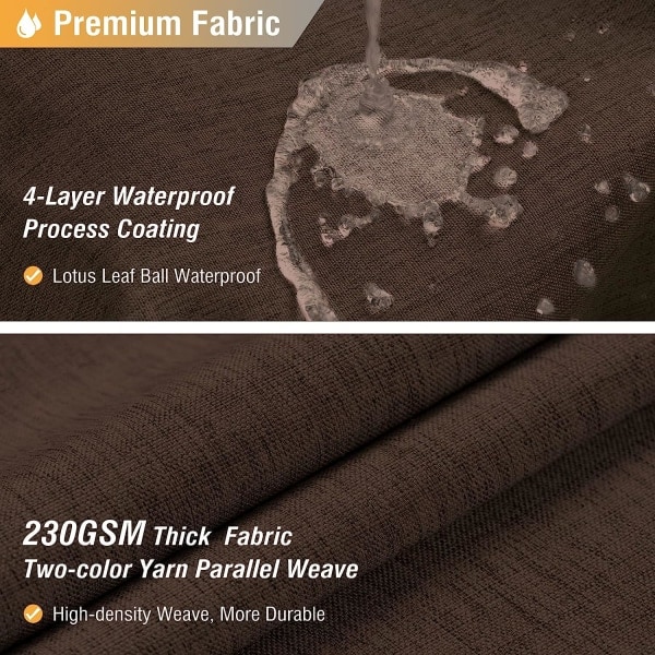 IC Brun Duschdraperi - Linne Texturerat Vattentätt Duschdraperi Set med 12 Plastkrokar, Tyg Duschdraperier - B1.5m*H1.8m