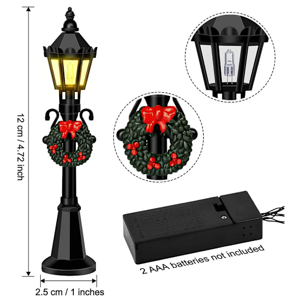 4 kpl Joulu Mini Katulamppumalleja Nukkekoti Katulamppuja Miniatyyrikylien Polku Lamppu Tolppa DIY Mikro Maisema Satu Puutarha Tarvikkeet 0.4