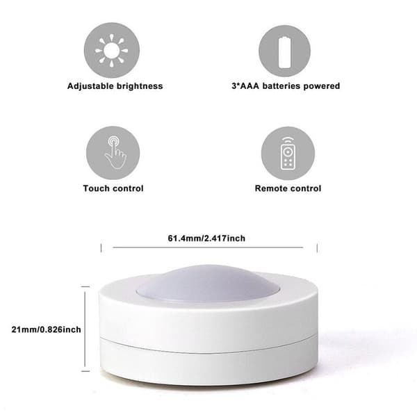 Trådlösa dimbara underskåpslampor med Touch Sensor LED Nattlampor, Fjärrkontroll, för Kök, Trapp, Sovrum (3 lampor, 1 styrenhet) white 3 lamp 1 controller