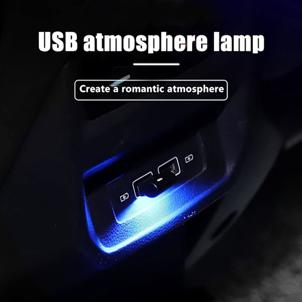 6 st Mini USB LED-ljus, 7 färger RGB bil LED-innerbelysning 5V Smart USB Smart Light Atmosfärljus, Laptop Tangentbordsljus