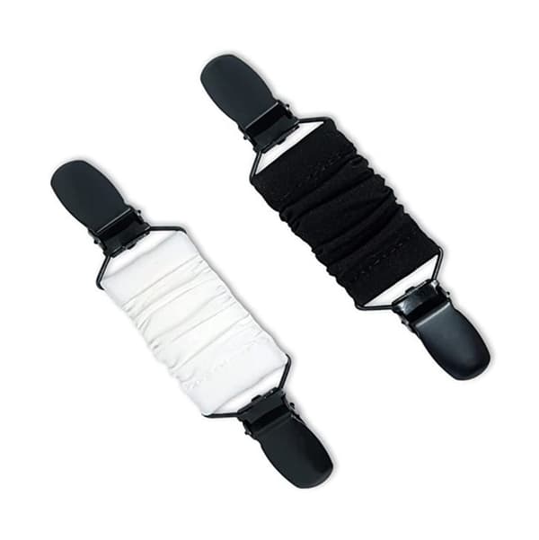 2 genserklips, plissert elastisk bånd, elastisk cardigan, anti-exp-FA11-
