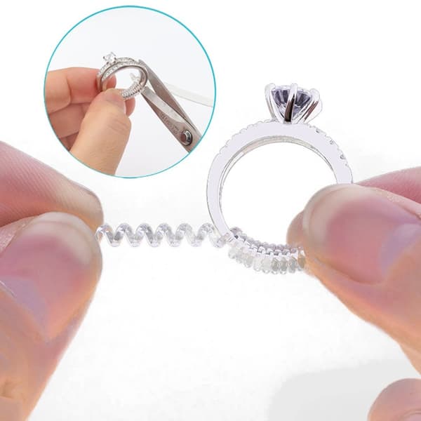 Invisible Spiral TPU Ring Size Adjuster Set 12 pcs, Transparent 10cm Ring Reducer for Easy DIY Fit-FY-