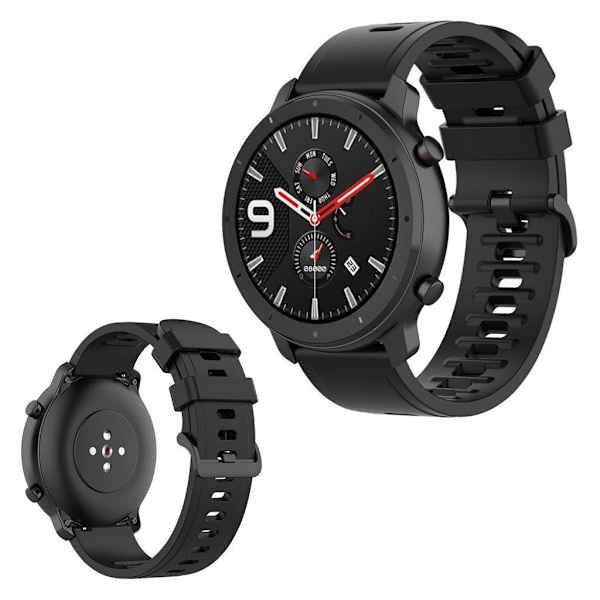 Amazfit GTR 47mm / Pace urrem i silikone - Sort black Mjukplast