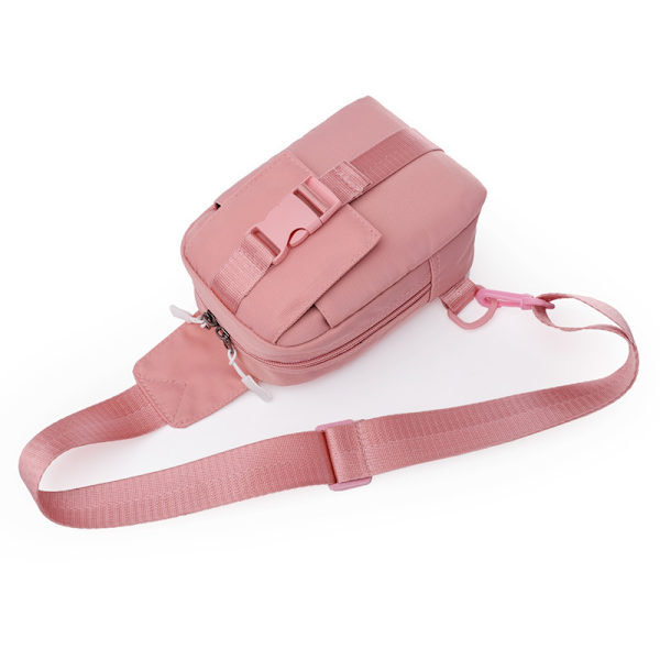 1. klasses klassisk enfarvet vandtæt skolepose mode casual crossbody skuldertaske (sort)