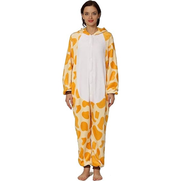 Unisex Voksen Pyjamas Dyredrakt Cosplay En-delt Pyjamas (Glidelås Versjon Giraff) - L