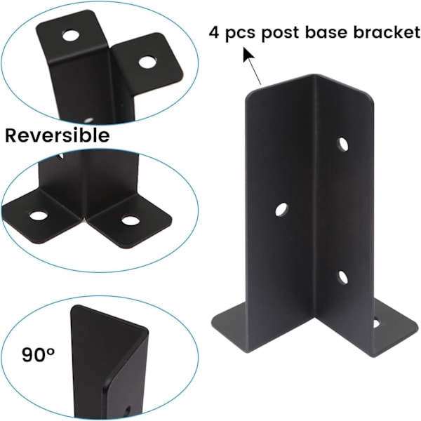 Baseplate Pergolafester Gjerdesett Postkassefeste (4 stk)-FA6-