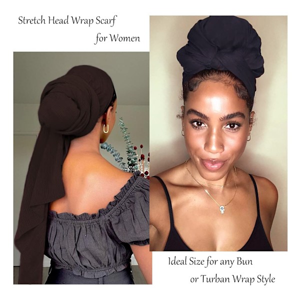 Stretch Huvudscarfs Hårband För Muslimer Mjuka Andningsb Scarf-deep Coffee