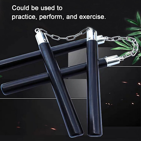 (1st)Nunchucks Safe Solid Rubber Training Nunchucks Nunchakus med stålkedja och kullagersystem, övning, träna