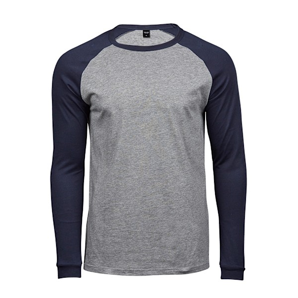 Tee Jays Herr Långärmad Baseball T-shirt S Heather Grey/Navy Heather Grey/Navy S Heather Grey/Navy