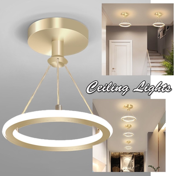 Moderne pendellampe i gullstål LED-taklamper