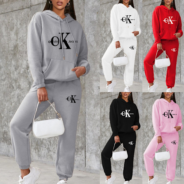 Todelt træningsdragt til kvinder med langærmet crop top-sæt i sort Black 3XL