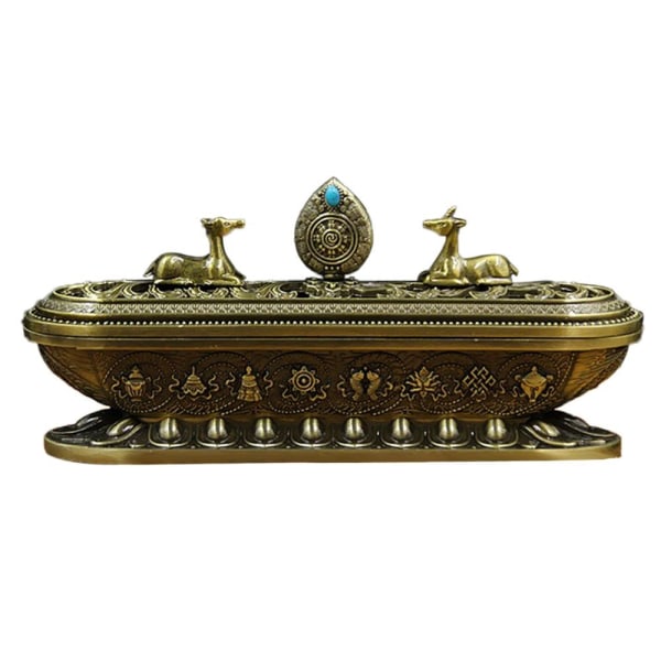 Tibet Tibetansk legering Røgelse Røgelse brænder Metal Håndværk Dekoration Bronze