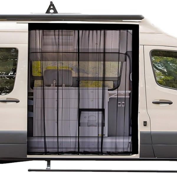 Magnetisk myggenet - 165 cm x 165 cm - Insektnet til autocamper - Skydedørsnet-FA-