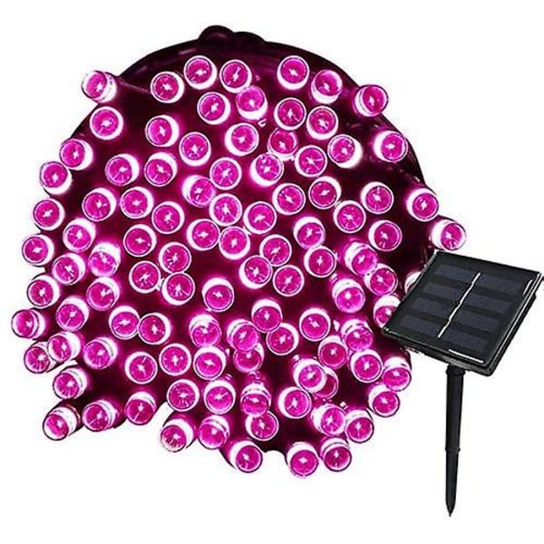 22m Solar Fairy Lights 200 Led 8 String Lights Ideal Garden Pink