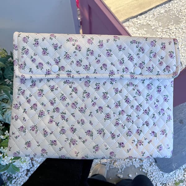 Blommönster e Laptopfodral Väska 11 13 14 Tum För Bok Rosa-FA-