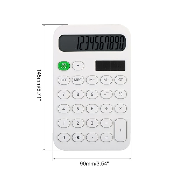 Skrivbordsräknare, 12-siffrig stor LCD-skärm Standardfunktion Skrivbordsräknare Bärbar söt räknare för hemmakontor, Vit White