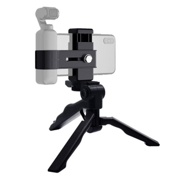 Älypuhelimen kiinnitysklipsi 1/4 tuuman pidikkeellä + kahva taittuvalla jalustakiinnikkeellä DJI OSMO Pocket / Pocket 2 -laitteelle