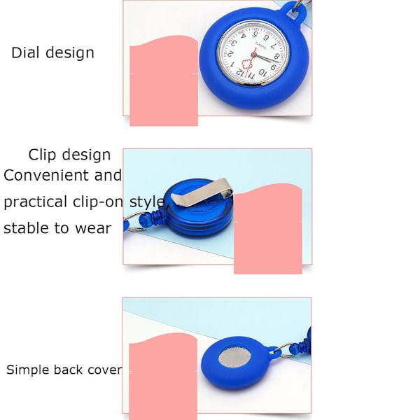 Infällbar Sjuksköterska Fickur WATCH - lager blue