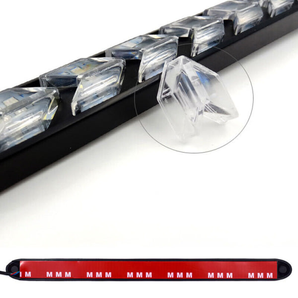 1 par 12 røde LED-bil DRL-lysstripe frontlykt pilsignal