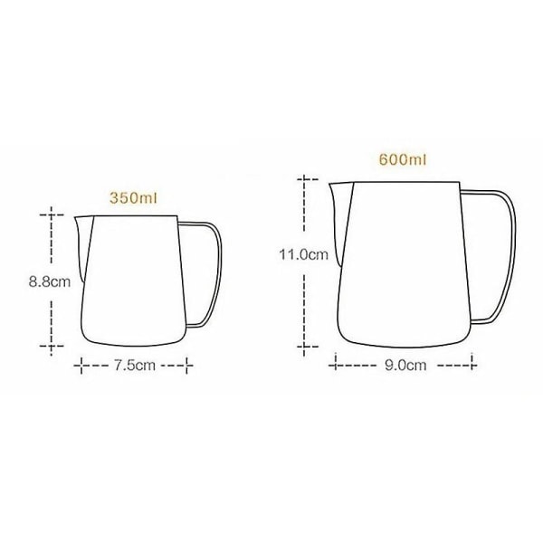 CDQ Mjölkskummare i rostfritt stål Mjölkskummare för Cappuccino Café (Gul, 350 ml) Yellow 360ml