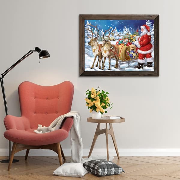 5D Jule Diamantmaleri Vægdekoration Nisse 40x30cm-FA-