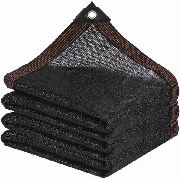 Varjostinverkko - Puutarhan varjostinverkko läpivienneillä, peitto pergolalle, terassille, kasveille, kasvihuoneelle, kanahäkkille, musta, 90 % varjostusaste (2x4m)