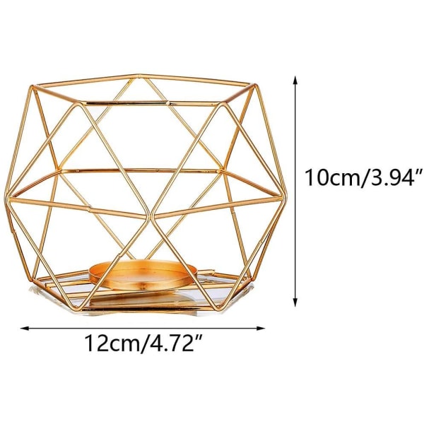 Teevalon kynttilänjalat - 2 kultaista geometrisen pylvään kynttilänjalkaa