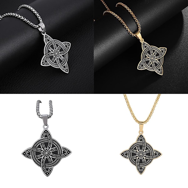 HHL  Halsband med häxknutsberlock Celtics Irish Amulet i rostfritt stål