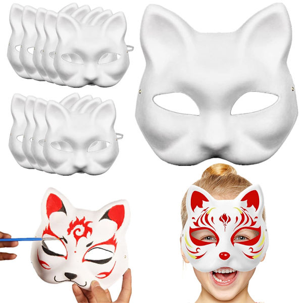 10-pak DIY Katte Maske Sæt til Therian Rollespil-FA-